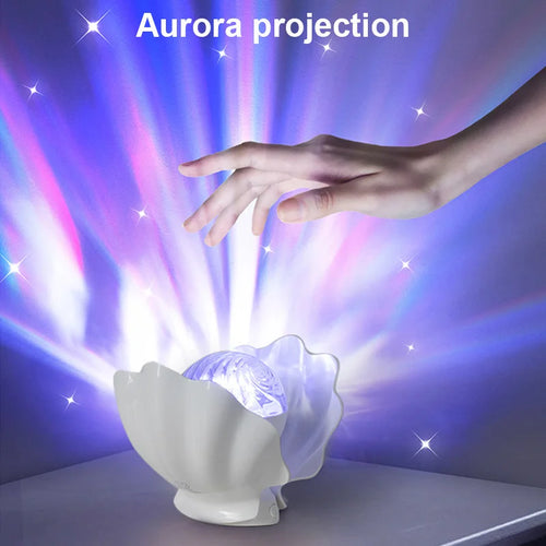 AuroraShell™ Starry Projector Lamp 🐚🌌 Dreamy Night Glow