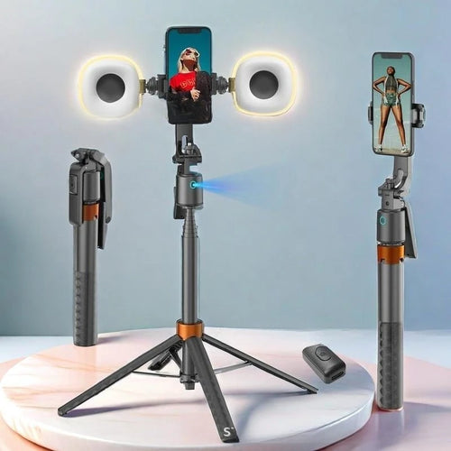 TrackShot™ Smart Tripod 📸✨ — Auto Face Tracking + Fill Lights